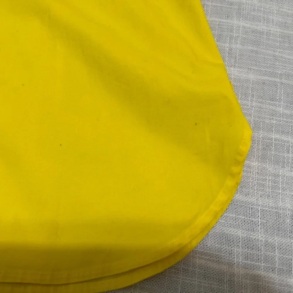 Moda International Yellow Button Front Blouse- Size M Summer Office Casual Fun - Picture 4 of 6